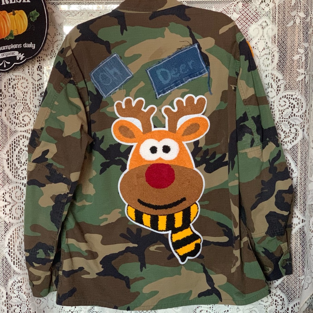 🎄Vintage Authentic Bling Christmas Military Camo
